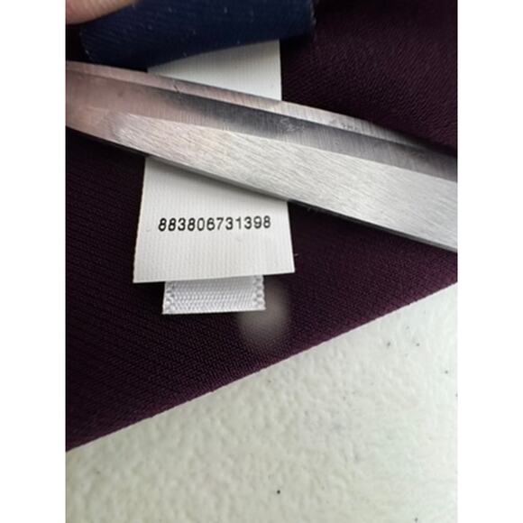 "Chaps" Women Purple Babydoll Ruched Dress Sz S 3/4 Sleeve Midi Office Work Wear - Picture 7 of 9